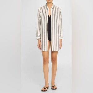 Tommy Bahama women’s swim coverup XL gold, blue and white